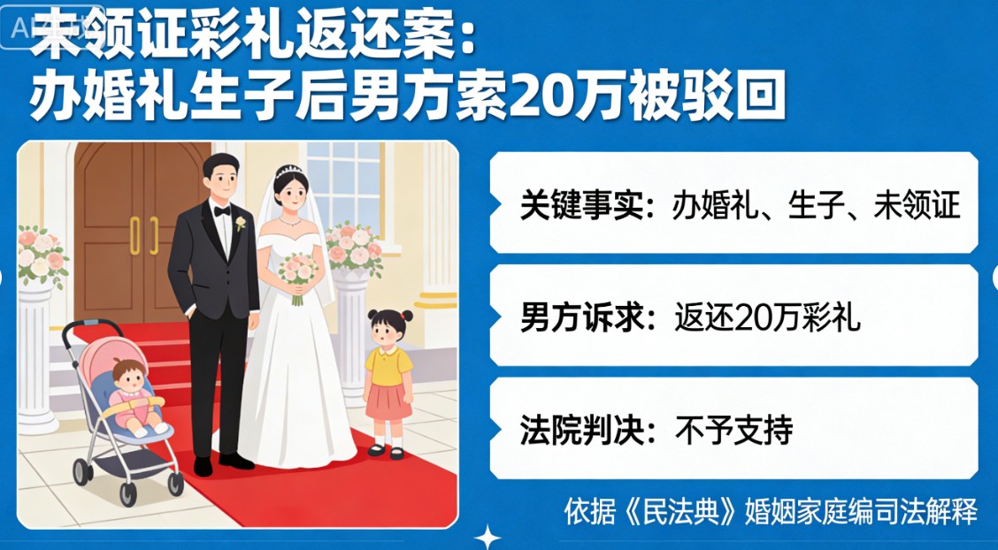 办了婚礼生了孩子但没领证，男方要求返还20万彩礼，法院判了！
